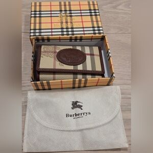 Vintage 90's Burberrys Brown and Tan Key Hanger/Wallet + Case And Bag